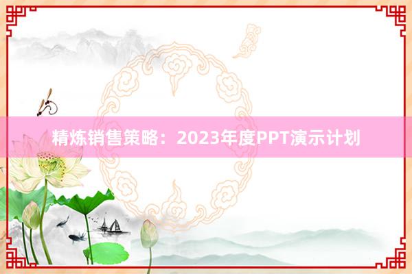 精炼销售策略：2023年度PPT演示计划